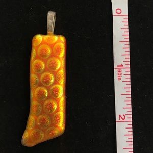 Dichroic Glass Pendant - Orange